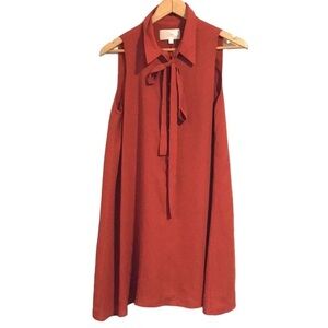 J.O.A. Rust sleeveless swing shift dress size Medium loose fit